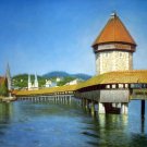 Cityscape 24x36 in. stretched Oil Painting Canvas Art Wall Decor modern004