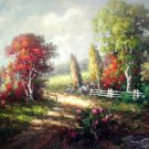 Country 24x36 in. stretched Oil Painting Canvas Art Wall Decor modern403