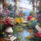 Garden 24x36 in. stretched Oil Painting Canvas Art Wall Decor modern602