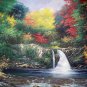 Waterfall 24x36 in. stretched Oil Painting Canvas Art Wall Decor modern001