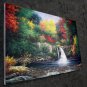 Waterfall 24x36 in. stretched Oil Painting Canvas Art Wall Decor modern001