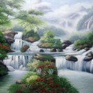 Waterfall 24x36 in. stretched Oil Painting Canvas Art Wall Decor modern002