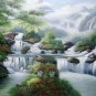 Waterfall 24x36 in. stretched Oil Painting Canvas Art Wall Decor modern002