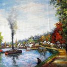 Waterside 24x36 in. stretched Oil Painting Canvas Art Wall Decor modern102