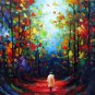 Romantic night 24x36 in. stretched Oil Painting Canvas Art Wall Decor modern002