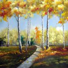 Trees 24x36 in. stretched Oil Painting Canvas Art Wall Decor modern303