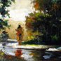 Waterside 24x36 in. stretched Oil Painting Canvas Art Wall Decor modern001