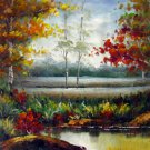 Waterside 24x36 in. stretched Oil Painting Canvas Art Wall Decor modern002