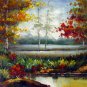 Waterside 24x36 in. stretched Oil Painting Canvas Art Wall Decor modern002