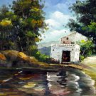 Waterside 24x36 in. stretched Oil Painting Canvas Art Wall Decor modern003
