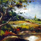 Waterside 24x36 in. stretched Oil Painting Canvas Art Wall Decor modern005