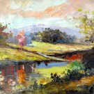 Waterside 24x36 in. stretched Oil Painting Canvas Art Wall Decor modern008
