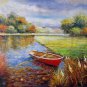 Waterside 24x36 in. stretched Oil Painting Canvas Art Wall Decor modern012