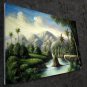 Waterside 24x36 in. stretched Oil Painting Canvas Art Wall Decor modern014