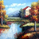 Waterside 24x36 in. stretched Oil Painting Canvas Art Wall Decor modern015