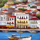 Greece 24x36 in. stretched Oil Painting Canvas Art Wall Decor modern004