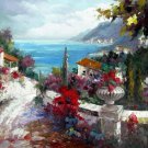 Mediterranean 24x36 in. stretched Oil Painting Canvas Art Wall Decor modern514