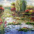 Waterlily 24x36 in. stretched Oil Painting Canvas Art Wall Decor modern101
