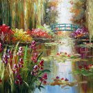 Waterlily 24x36 in. stretched Oil Painting Canvas Art Wall Decor modern103