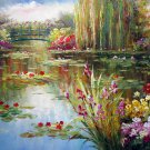 Waterlily 24x36 in. stretched Oil Painting Canvas Art Wall Decor modern106