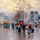 Paris 24x36 in. stretched Oil Painting Canvas Art Wall Decor modern02D