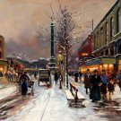 Paris 24x36 in. stretched Oil Painting Canvas Art Wall Decor modern09D