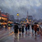 Paris 24x36 in. stretched Oil Painting Canvas Art Wall Decor modern10D