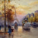 Paris 24x36 in. stretched Oil Painting Canvas Art Wall Decor modern532