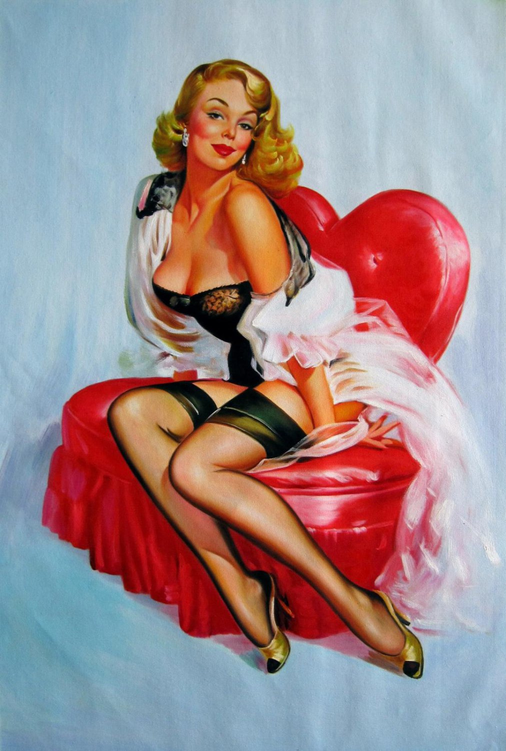 Gil Elvgren 24x36 in. stretched Oil Painting Canvas Art Wall Decor modern01...