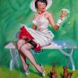 Rep. Gil Elvgren 24x36 in. stretched Oil Painting Canvas Art Wall Decor modern021