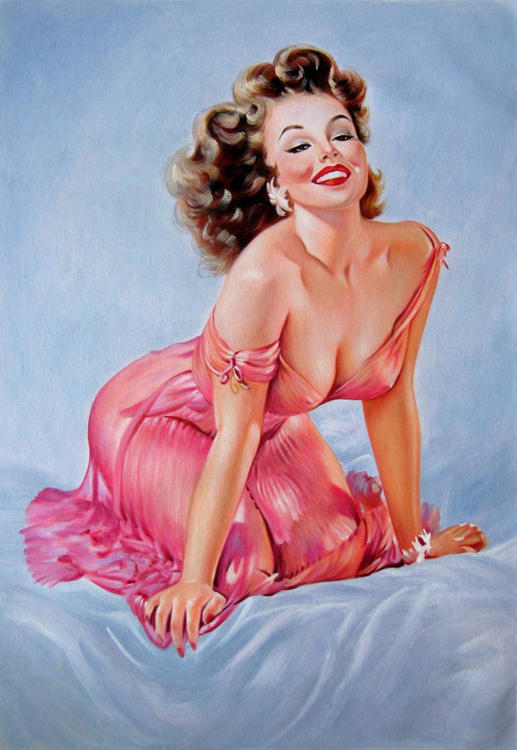 Rep. Gil Elvgren 24x36 in. stretched Oil Painting Canvas Art Wall Decor modern31D