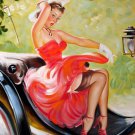 Rep. Gil Elvgren 24x36 in. stretched Oil Painting Canvas Art Wall Decor modern35D