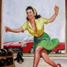 Rep. Gil Elvgren 24x36 in. stretched Oil Painting Canvas Art Wall Decor modern40D