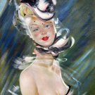 Rep. Jean Gabriel Domergue 24x36 in. stretched Oil Painting Canvas Art Wall Decor modern08D