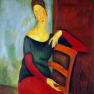 Rep. Amedeo Modigliani 24x36 in. stretched Oil Painting Canvas Art Wall Decor modern10D