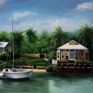 Yacht 24x36 in. stretched Oil Painting Canvas Art Wall Decor modern009