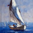 Yacht 24x36 in. stretched Oil Painting Canvas Art Wall Decor modern024
