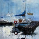 Yacht 24x36 in. stretched Oil Painting Canvas Art Wall Decor modern025