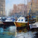 Yacht 24x36 in. stretched Oil Painting Canvas Art Wall Decor modern26D