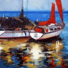 Yacht 24x36 in. stretched Oil Painting Canvas Art Wall Decor modern27D