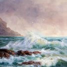 Seawave 24x36 in. stretched Oil Painting Canvas Art Wall Decor modern304