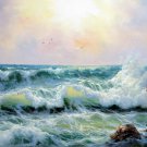 Seawave 24x36 in. stretched Oil Painting Canvas Art Wall Decor modern311