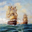 Naval battle 24x36 in. stretched Oil Painting Canvas Art Wall Decor modern107