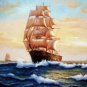 Tall ship sailing 24x36 in. stretched Oil Painting Canvas Art Wall Decor modern103