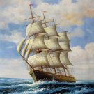 Tall ship sailing 24x36 in. stretched Oil Painting Canvas Art Wall Decor modern104