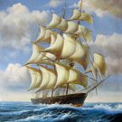 Tall ship sailing 24x36 in. stretched Oil Painting Canvas Art Wall Decor modern105