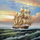 Tall ship sailing 24x36 in. stretched Oil Painting Canvas Art Wall Decor modern114