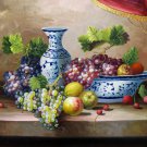 Fruit and china 24x36 in. stretched Oil Painting Canvas Art Wall Decor modern003