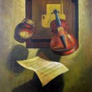 Violin 24x36 in. stretched Oil Painting Canvas Art Wall Decor modern001