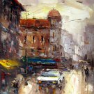 Street 24x36 in. stretched Oil Painting Canvas Art Wall Decor modern103